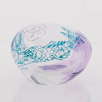 ELLA VARVIO, A glass sculpture, signed Ella Varvio 2014.