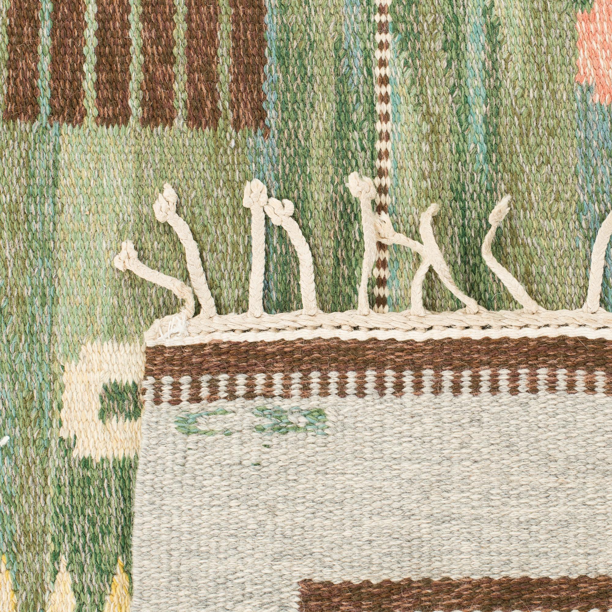 CARL DANGEL, matta, rölakan, signerad CD, 234 x 150 cm, Sverige omkring 1900-talets mitt.