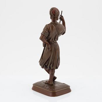 Jean Didier Debut, after, a patineted bronze sculpture, signed.