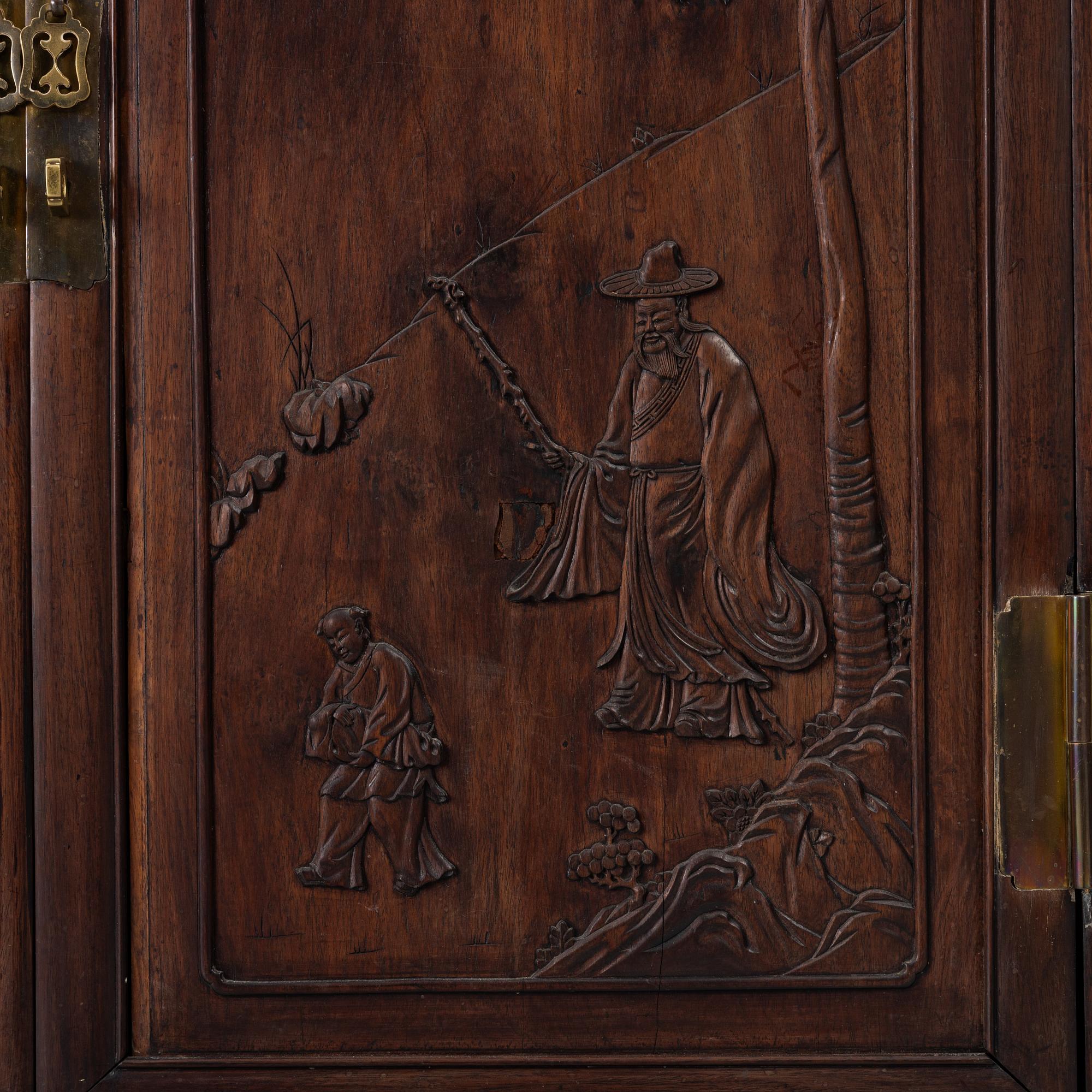 A hardwood cabinet, China, 20th century.