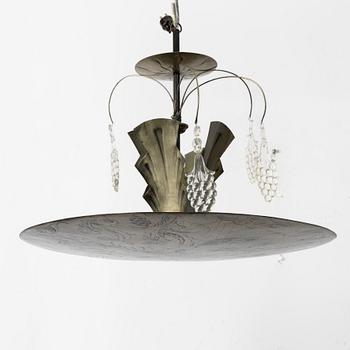 A Swedish Grace ceiling lamp, Sweden, 1920's, by engraver Gustaf Åström, Stockholm.