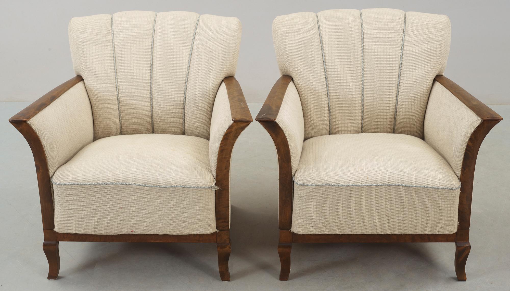 FÅTÖLJER, ett par, Art Deco, 1940-tal.