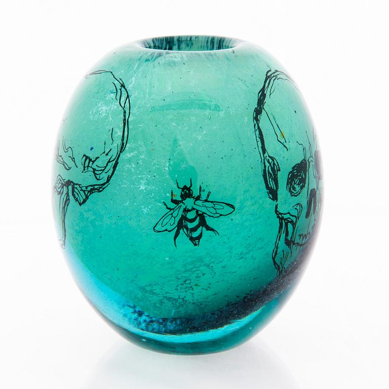 ELLA VARVIO, A glass vase/ sculpture, signed Ella Varvio 2016.