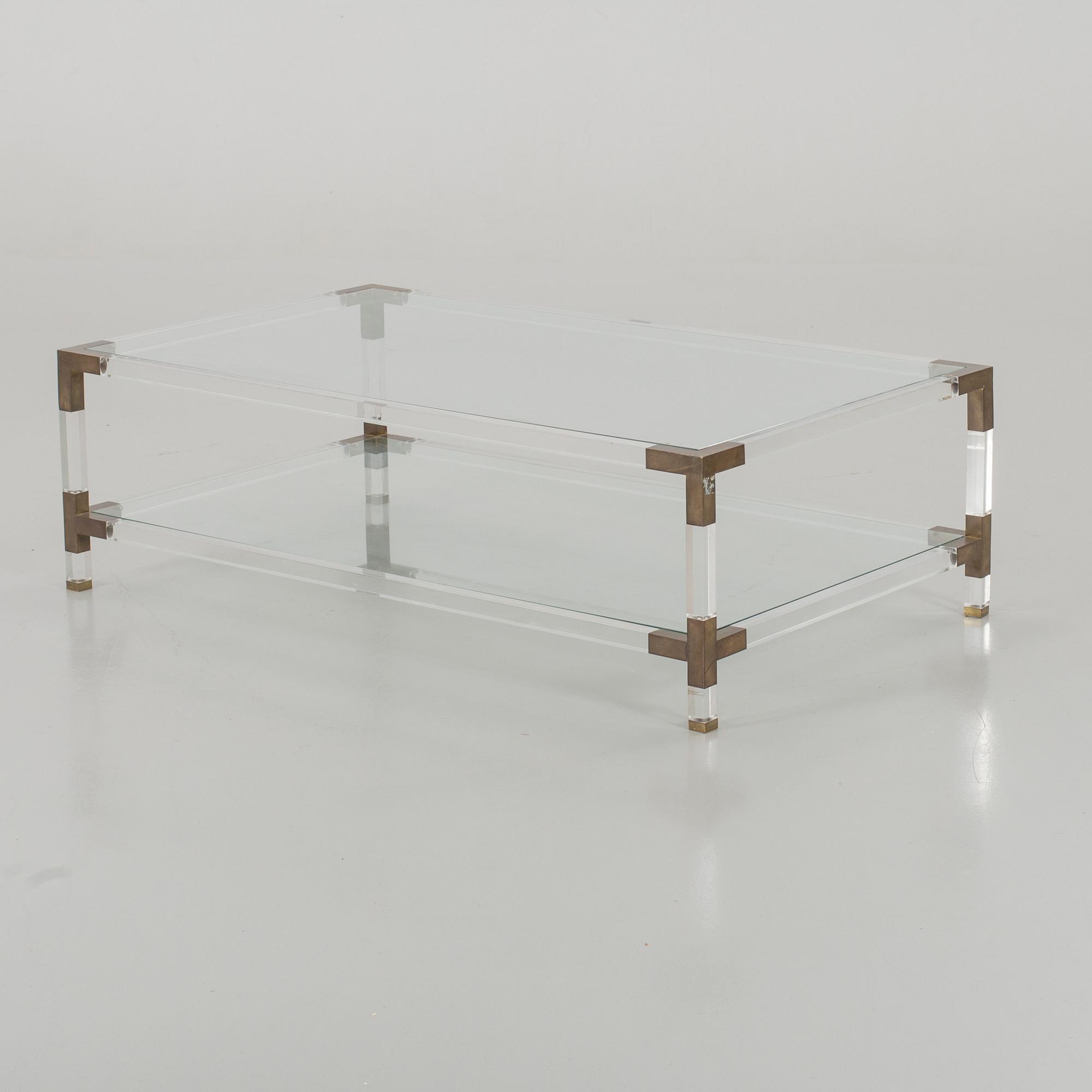 A TOP GLASS COFFEE TABLE. SECOND HALF OF 20TH CENTURY.