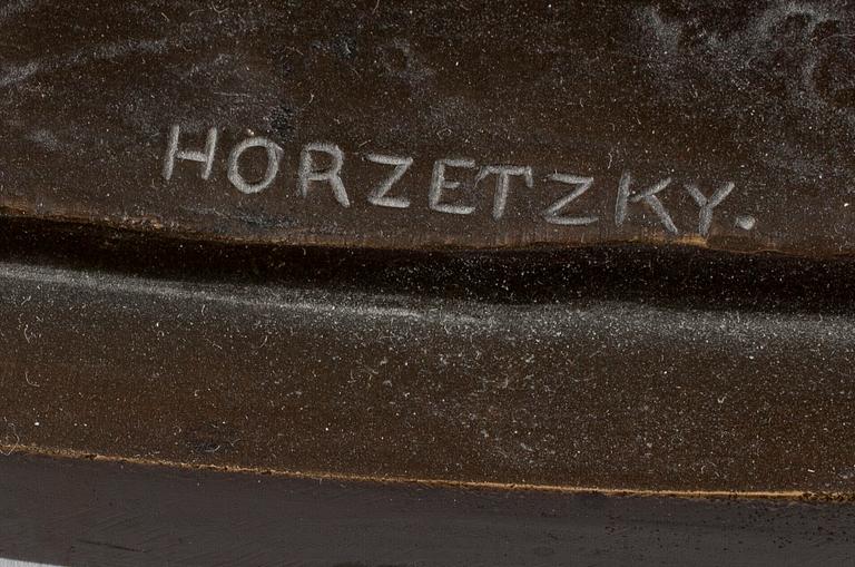 HENNING HORZETZKY, skulptur, patinerad brons, sign.