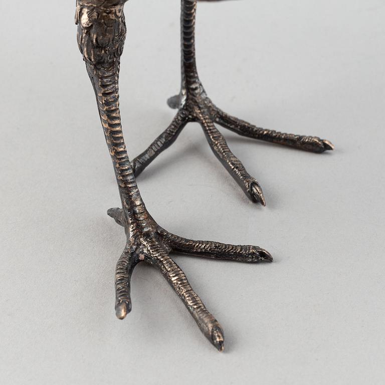 A pair of silver table decorations / birds, Swedish import marks 20th century.