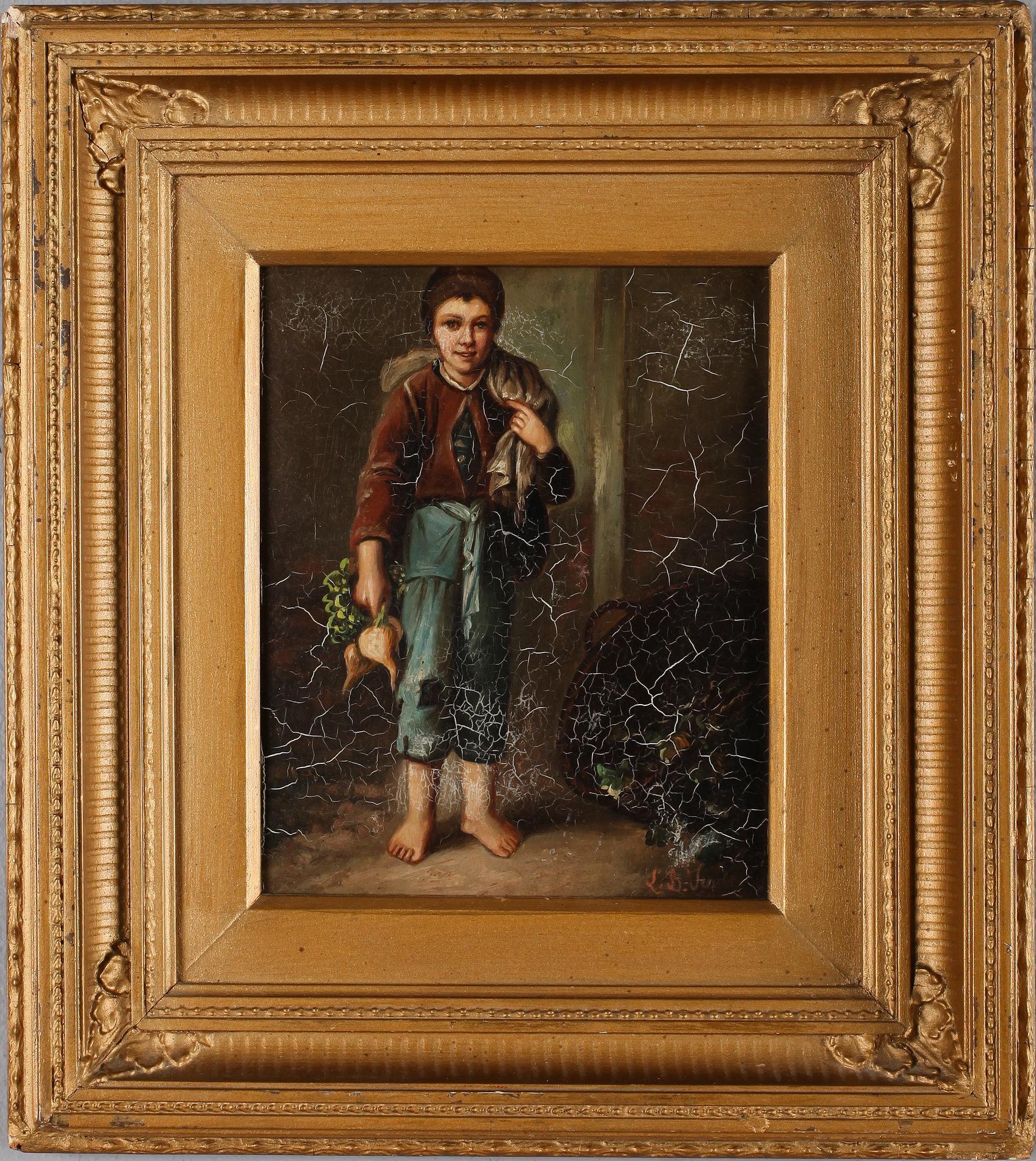 OIDENTIFIERAD KONSTNÄR, olja på plåt, signerad L. B. Tenier, 1800-tal.