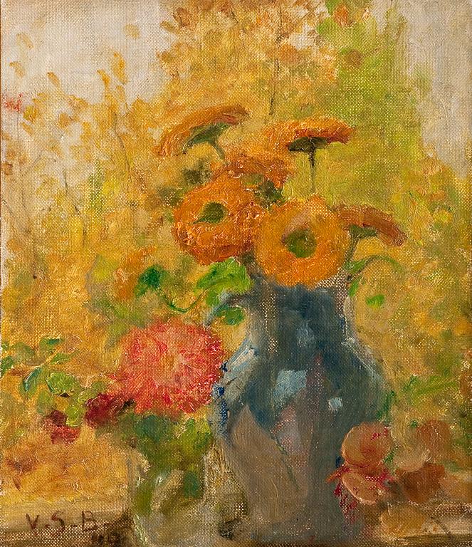 Venny Soldan-Brofeldt, FLOWERS IN A BLUE VASE.