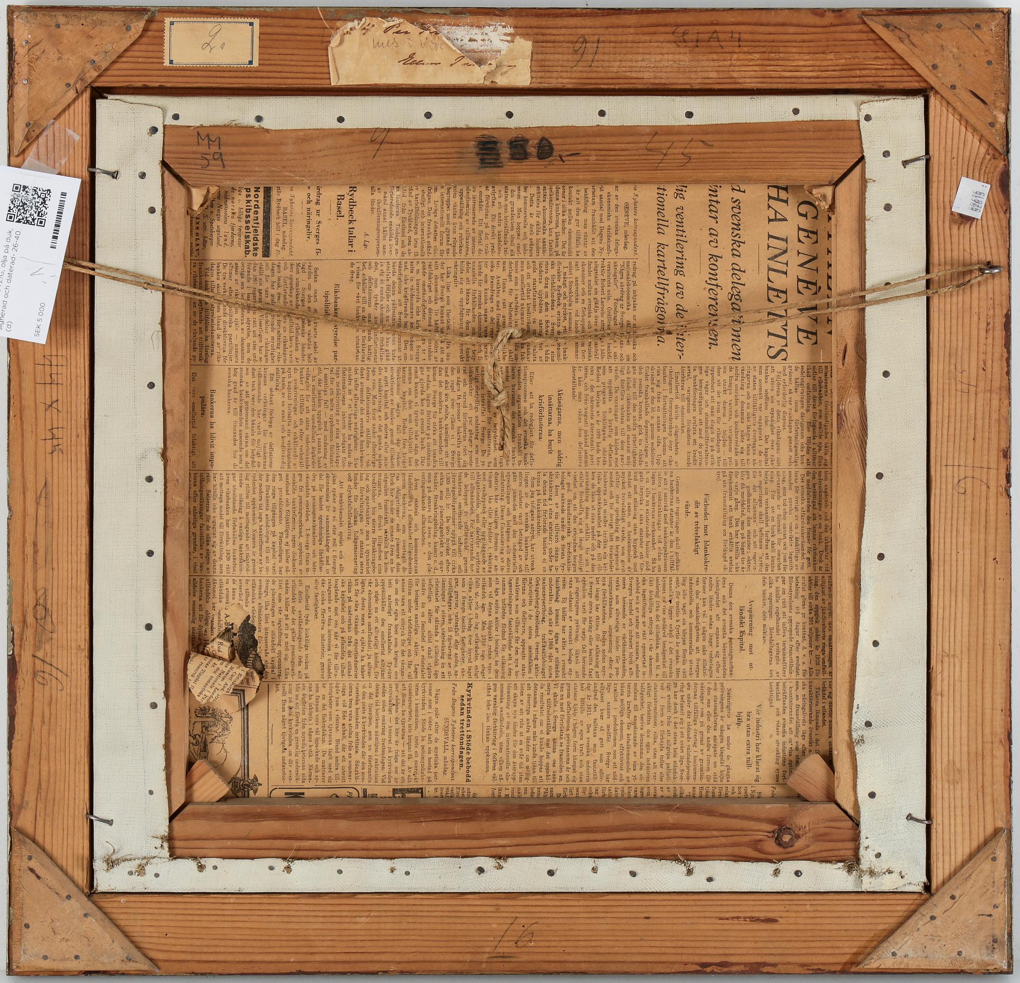 ELLEN TROTZIG, olja på duk, signerad och daterad- 27.