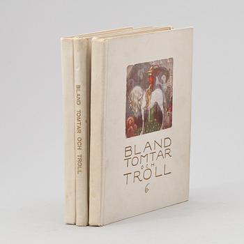 BÖCKER, 3 st, "Bland tomtar och troll", 1912-1914.