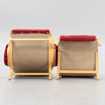 Bruno Mathsson, a 'Pernilla' armchair and a stool, Dux.