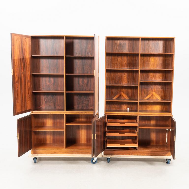 Bookshelves, 2 parts, HC Möbler Copenhagen, 1960s/70s.