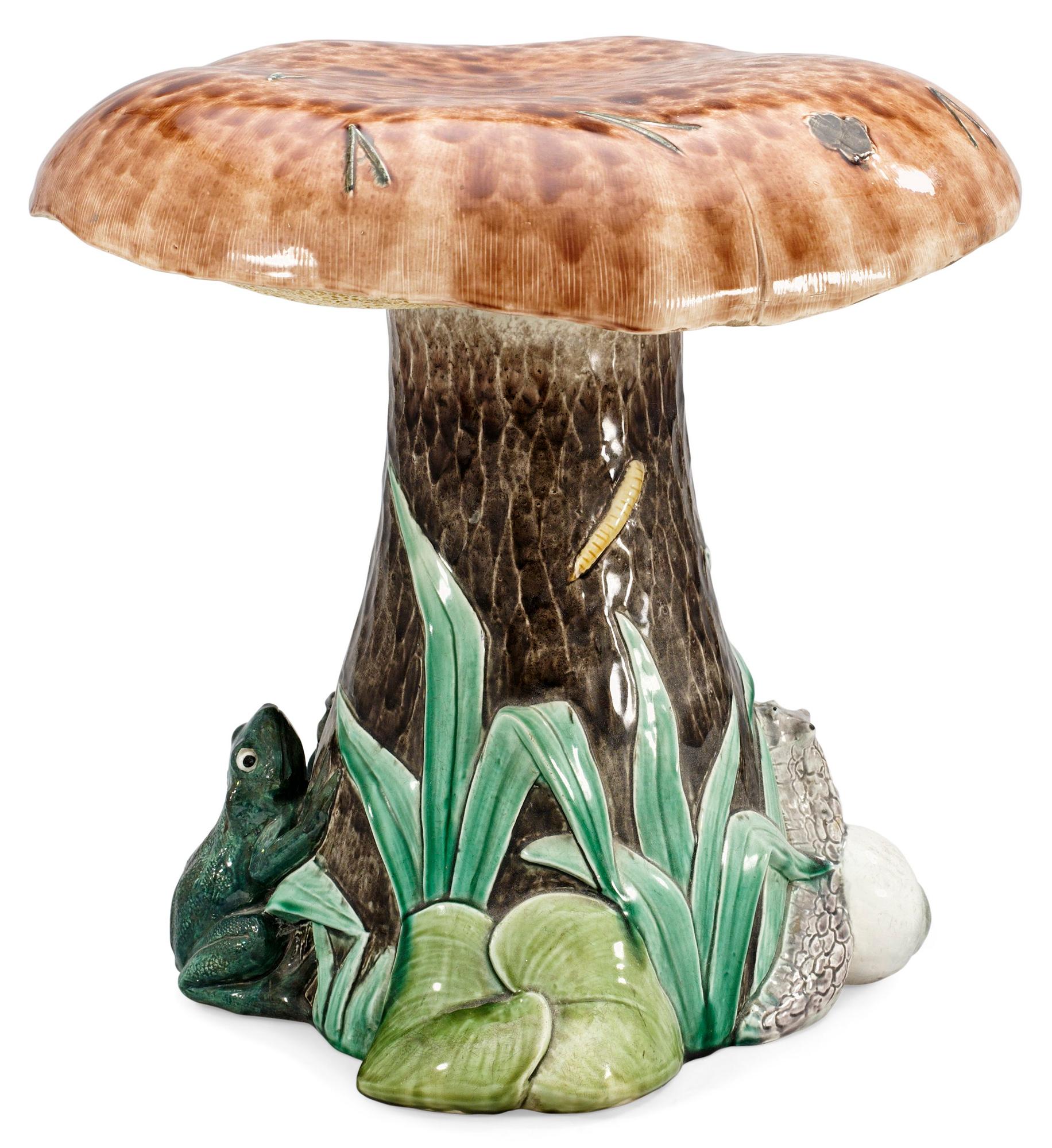 A Gustavsberg creamware garden stool, 1899.