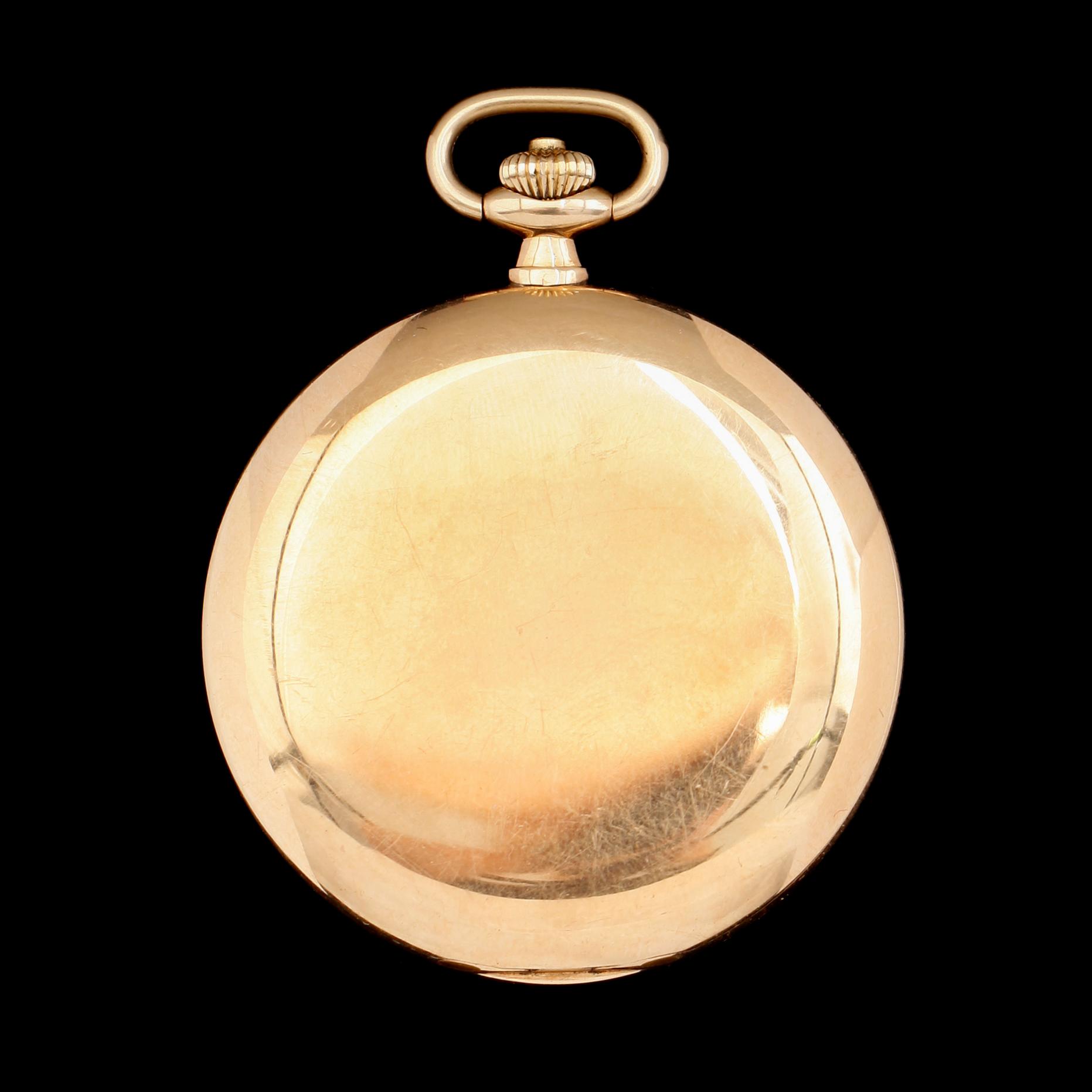 FICKUR, 14K guld, savonett, 1900-talets första hälft. Total vikt inklusive urverk ca 72 g.