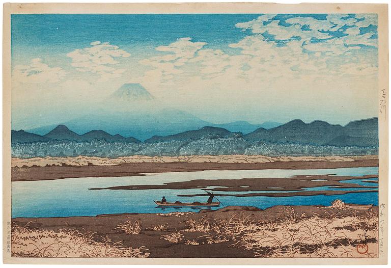 Kawase Bunjiro Hasui, Selection of Views of the Tokaido: Banyu River
(Tokaido fukei senshu: Banyugawa).