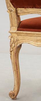 A Swedish Rococo mid 18th century chair.