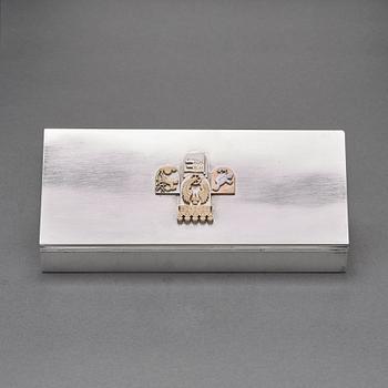Wiwen Nilsson, etui, Lund 1956, sterling med emblem förgyllt i två färger.