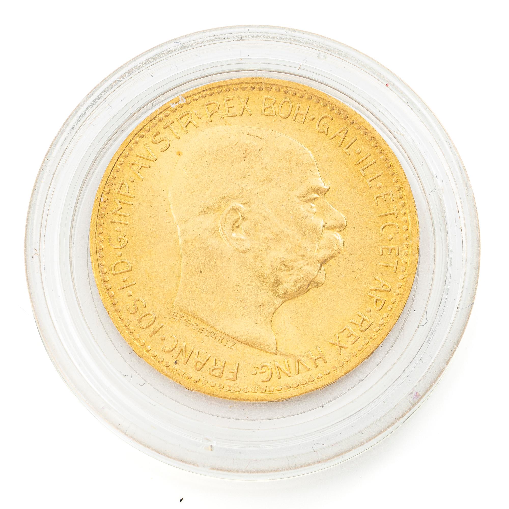 Gold coin, Austria-Hungary, Franz Josef, 20 Corona, 1915, later striking.