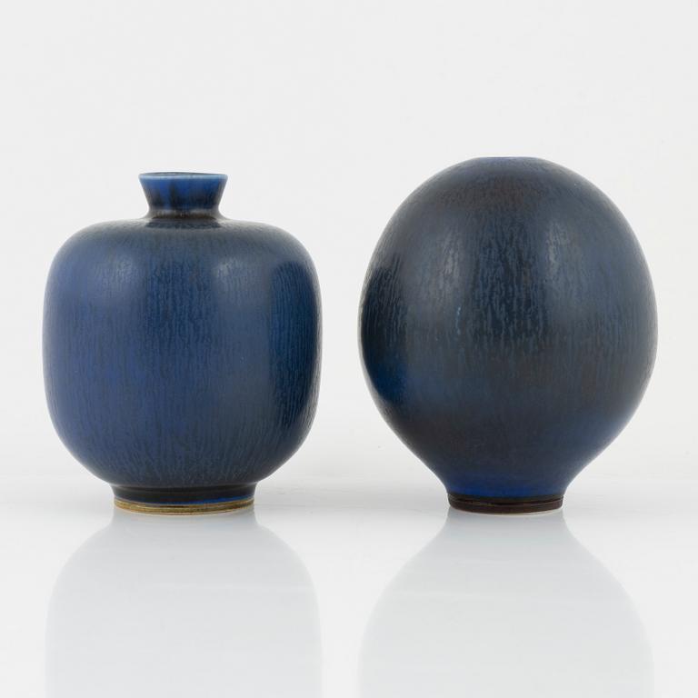Berndt Friberg, vases, 2 pieces. Gustavsbergs studio.
