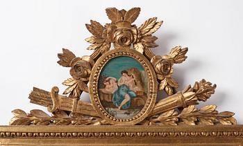 A late-Gustavian carved giltwood mirror by C. Corssar (master in Stockholm 1791-1808).