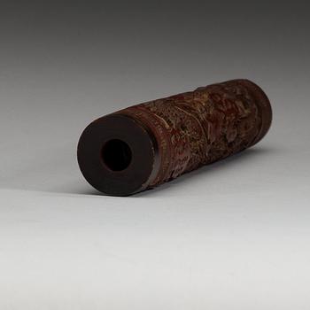 An elaborately carved joss stick holder, Qing dynasty, 18th Century.