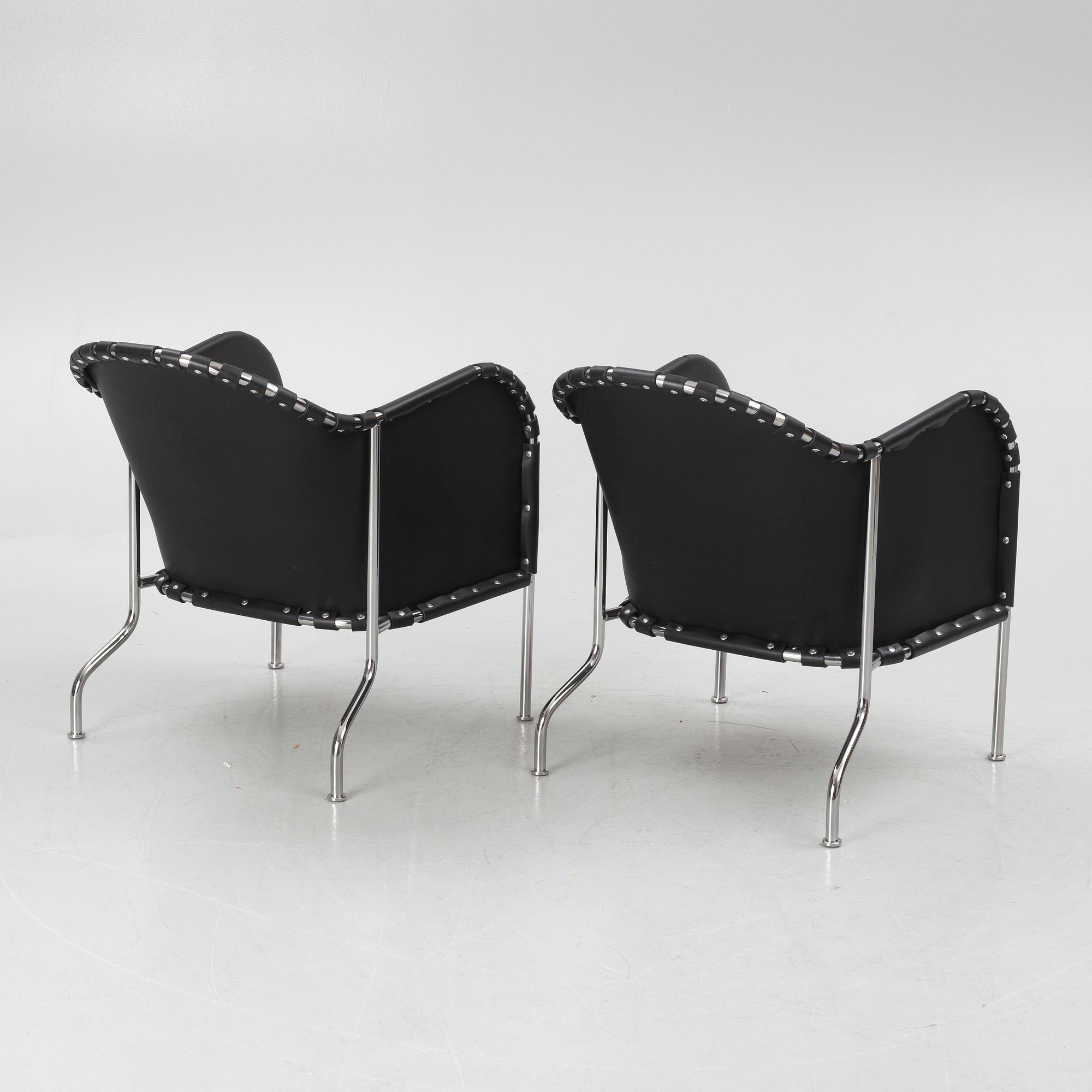 Mats Theselius, a pair of  "Bruno" lounge chairs, Källemo.
