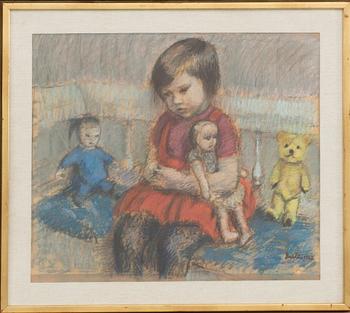 LOUIS BASTIN, signed pastel.