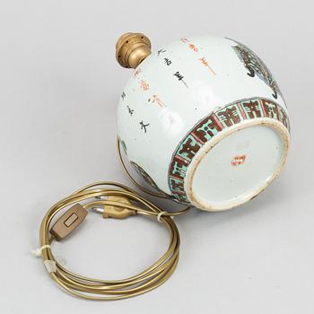 A porcelain lamp, late Qing dynasty, second half of the 19th century.