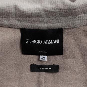 GIORGIO ARMANI, a grey cashmere jacket.