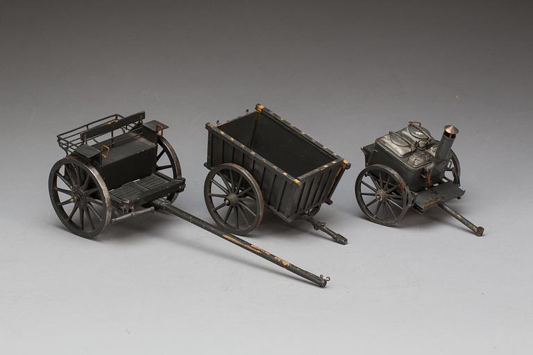 MILITÄRVAGNAR, 3 st, 1900-talets början.