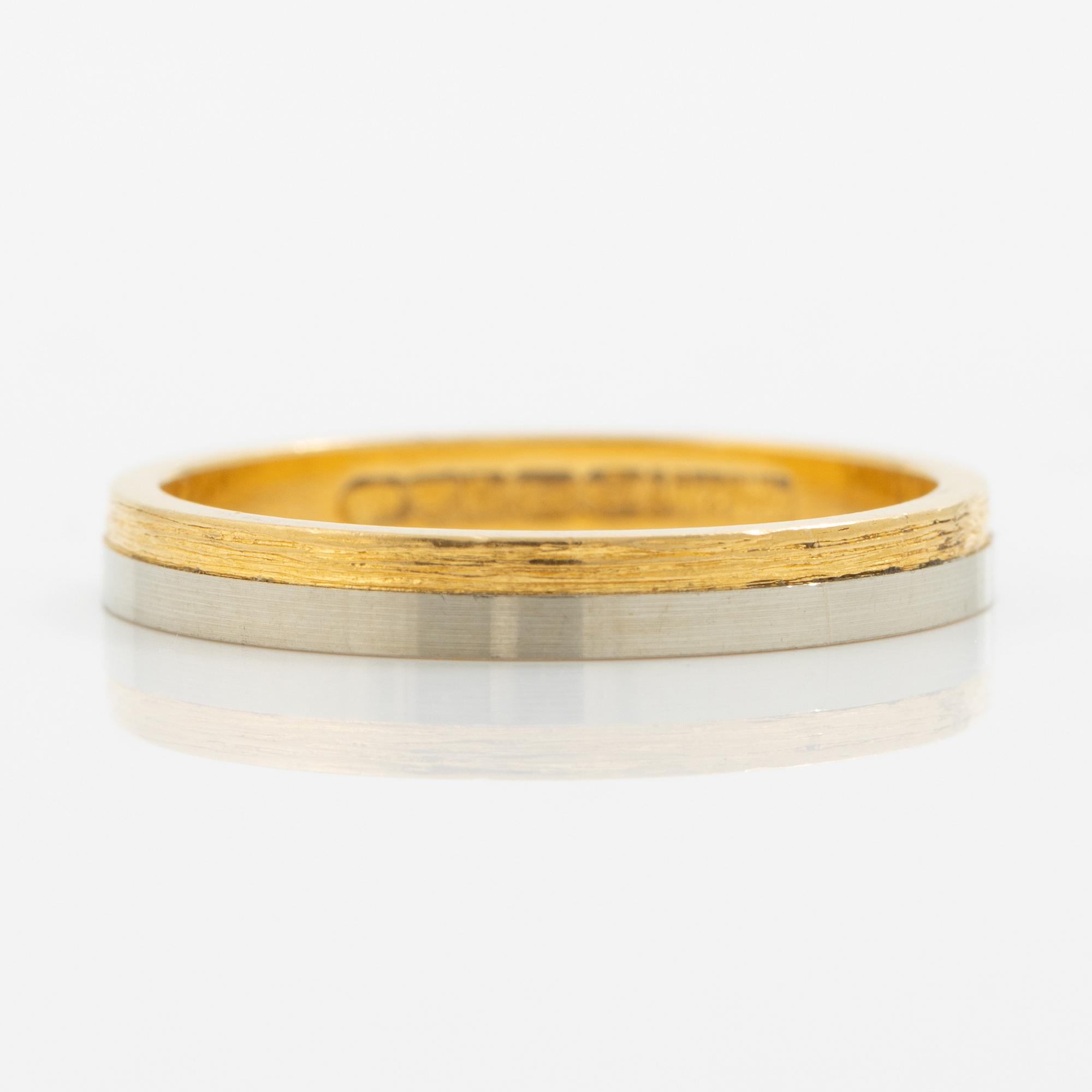 Lapponia, ring 18K gold and white gold, Finland 1977.