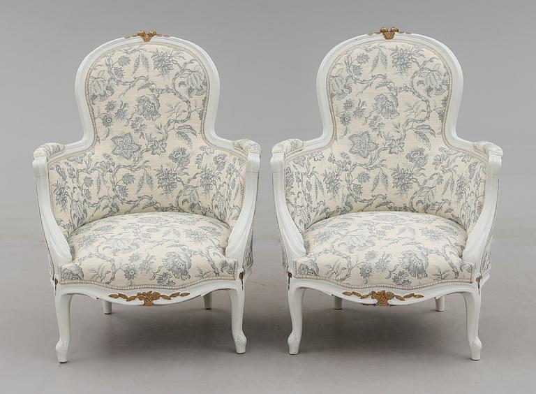 BERGÈRER, 1 par, Louis XIV-stil, 1900-talets början.