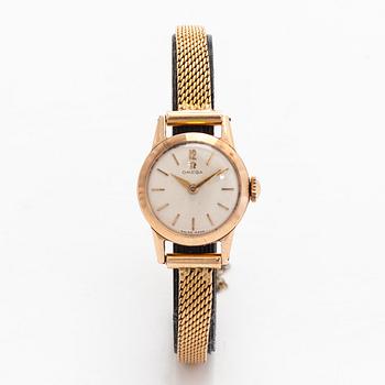 Omega, wristwatch, 20 mm, 14K gold, manual, circa 1958.