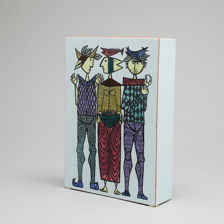A 1960s Stig Lindberg "Karneval" stoneware vase from Gustavsberg.