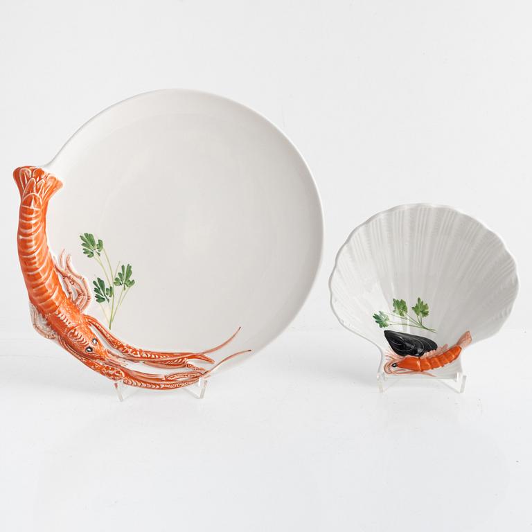 13 pieces of a crayfish service, VBC for Tre Art, Italy.