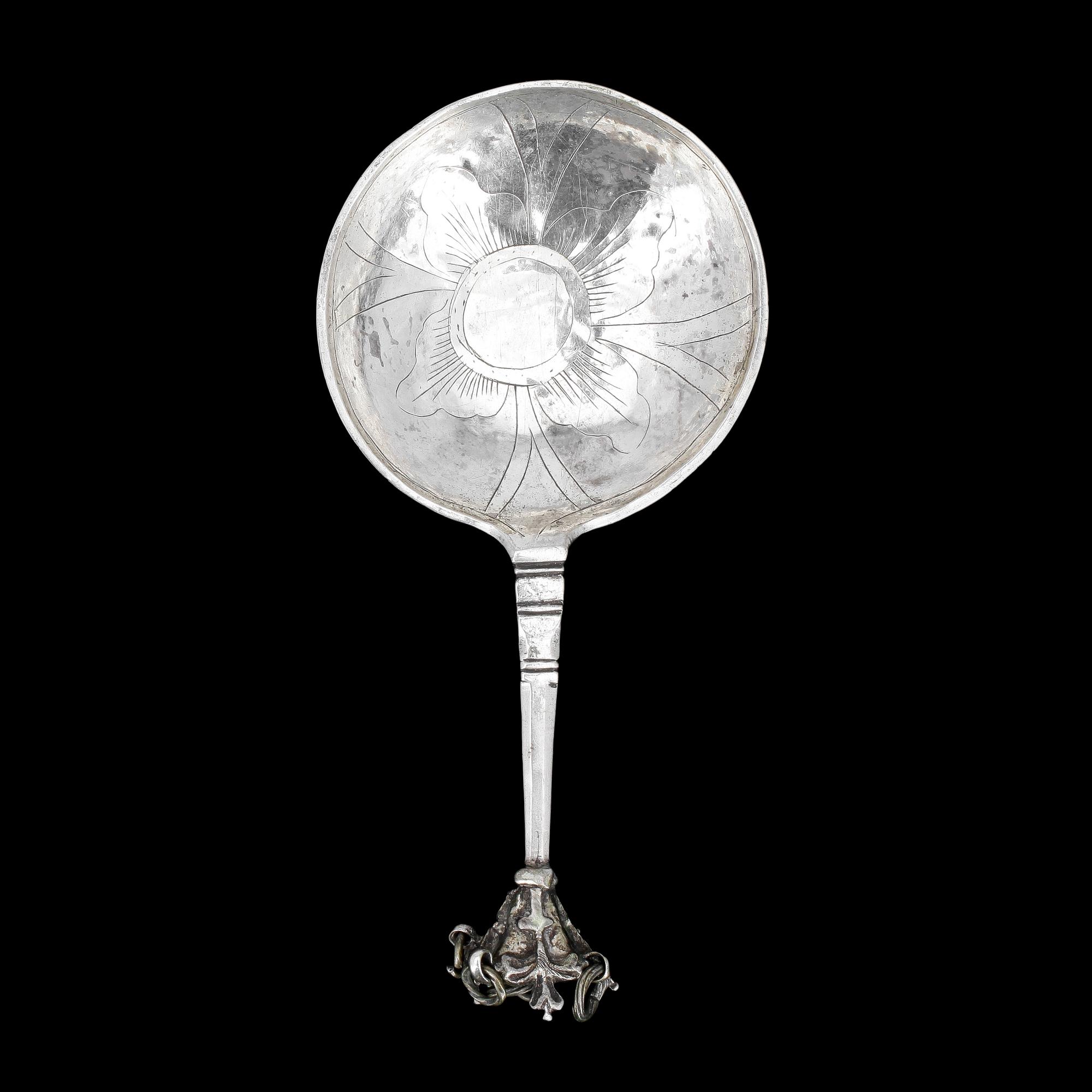 SUPSKED, silver, Samuel Presser, Linköping, 1700-tal. Ca 39 g.