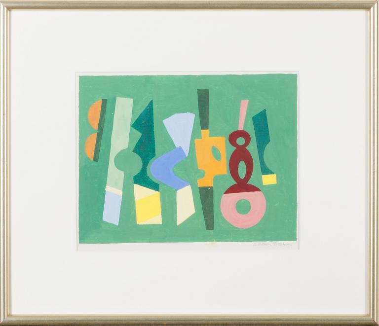 ERNST METHER-BORGSTRÖM, gouache, signerad, 1960-tal.