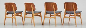 STOLAR, 4 st samt PALL, Borge Mogensen, Danmark, 1950-tal.
