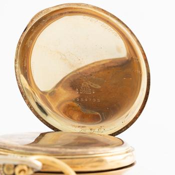 Pocket watch, 14K gold, chain 18K gold, "G. Moström Stockholm", hunter, 51 mm.