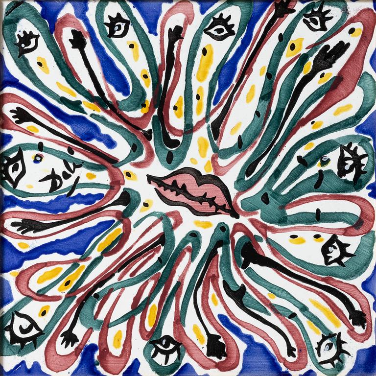 Salvador Dalí, efter., kakelplattor, ett par.