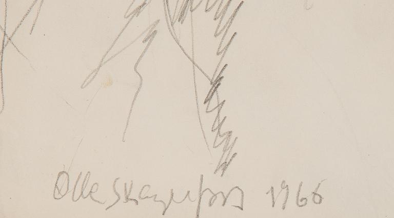 Olle Skagerfors, pencil drawing, signed and dated 1966.