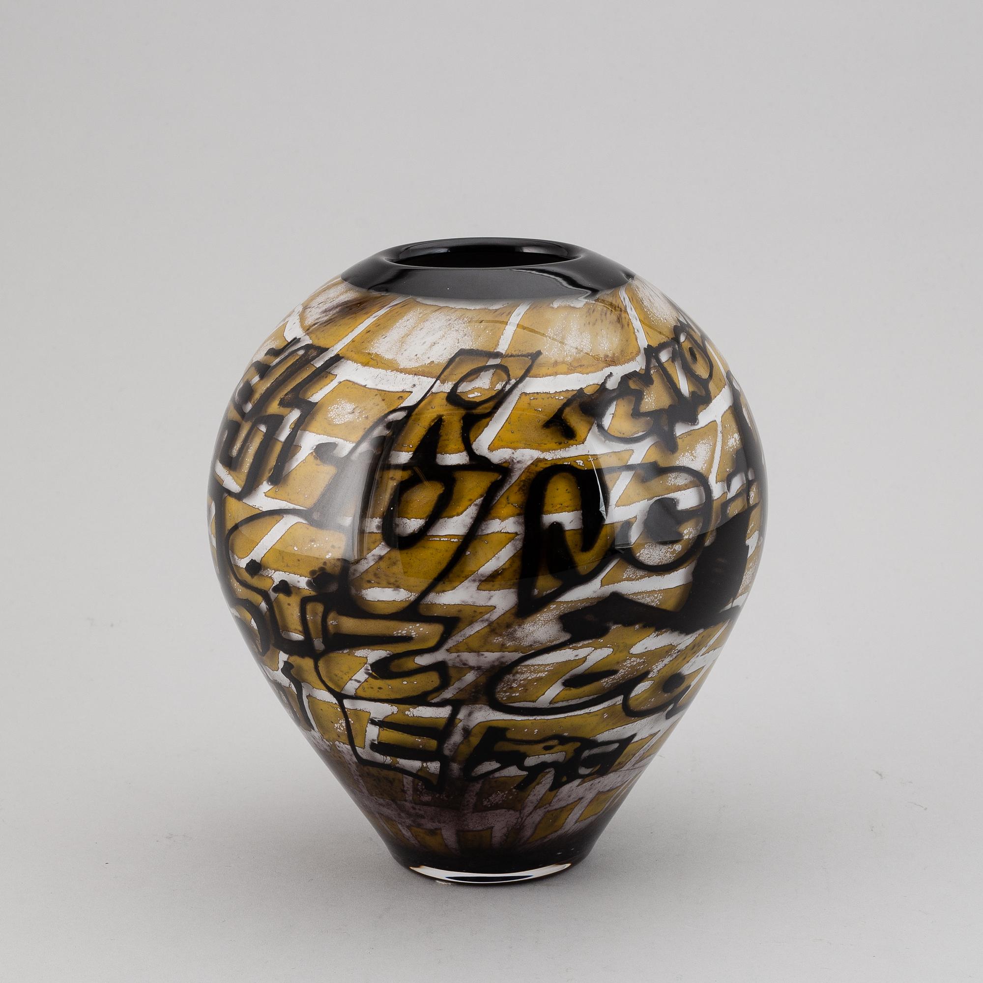 OLLE BROZÉN, a glass vase, limited edition 100, signed, Kosta Boda.