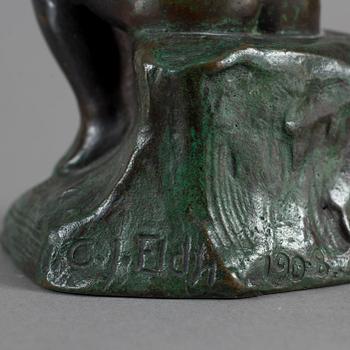CARL ELDH, Bronsskulptur, signerad. Otydlig gjutarstämpel.