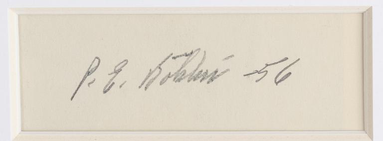 PER ERIK BÖKLIN, gouache och blyerts. Signerad och daterad -56 a tergo.