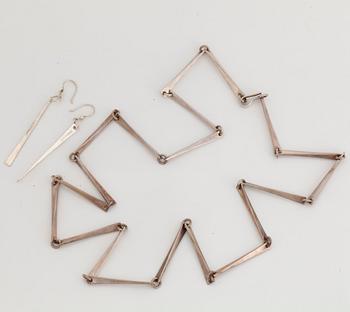 Kerstin Öhlin Lejonklou, necklace and earrings. Silver.