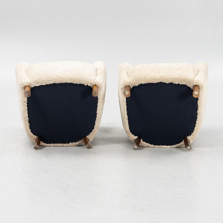 A pair of armchairs, Danish master carpenter, Denmark, 1930's/40's.