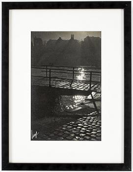 ÅKE LANGE, fotografi, silvergelatin, 1930-tal. "Skeppsbron".