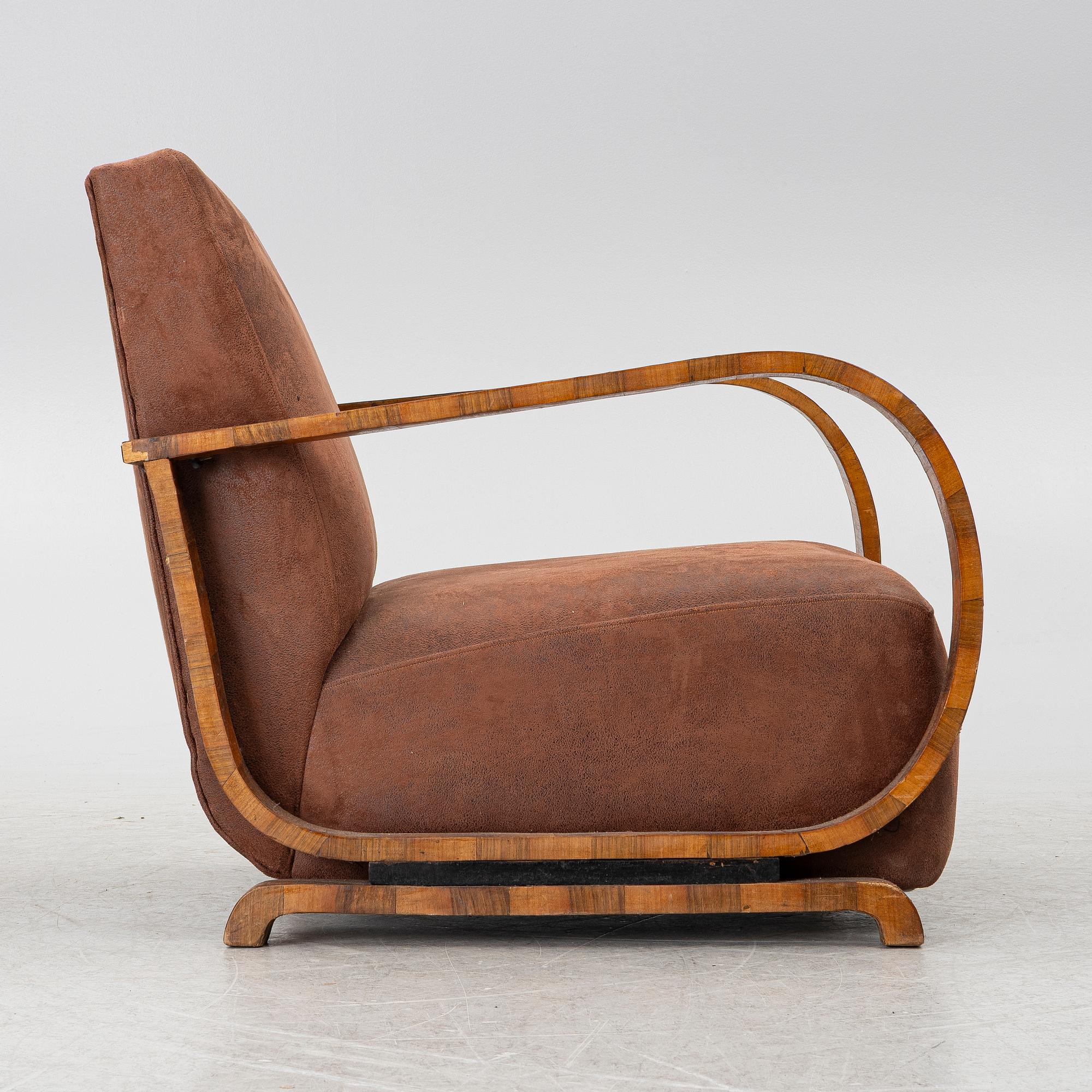 Fåtölj, art deco, 1900-talets mitt.