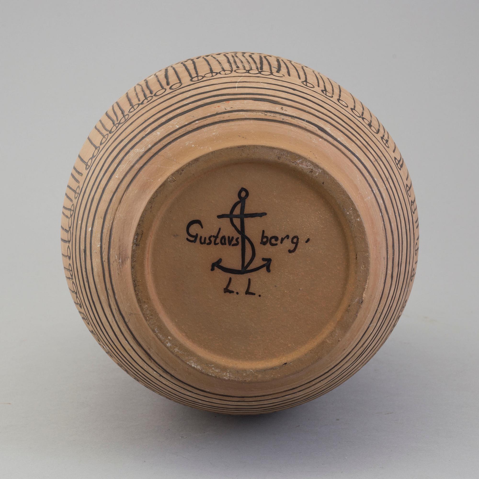 LISA LARSON, vas, "Grenada", stengods, Gustavsberg, formgiven 1959.