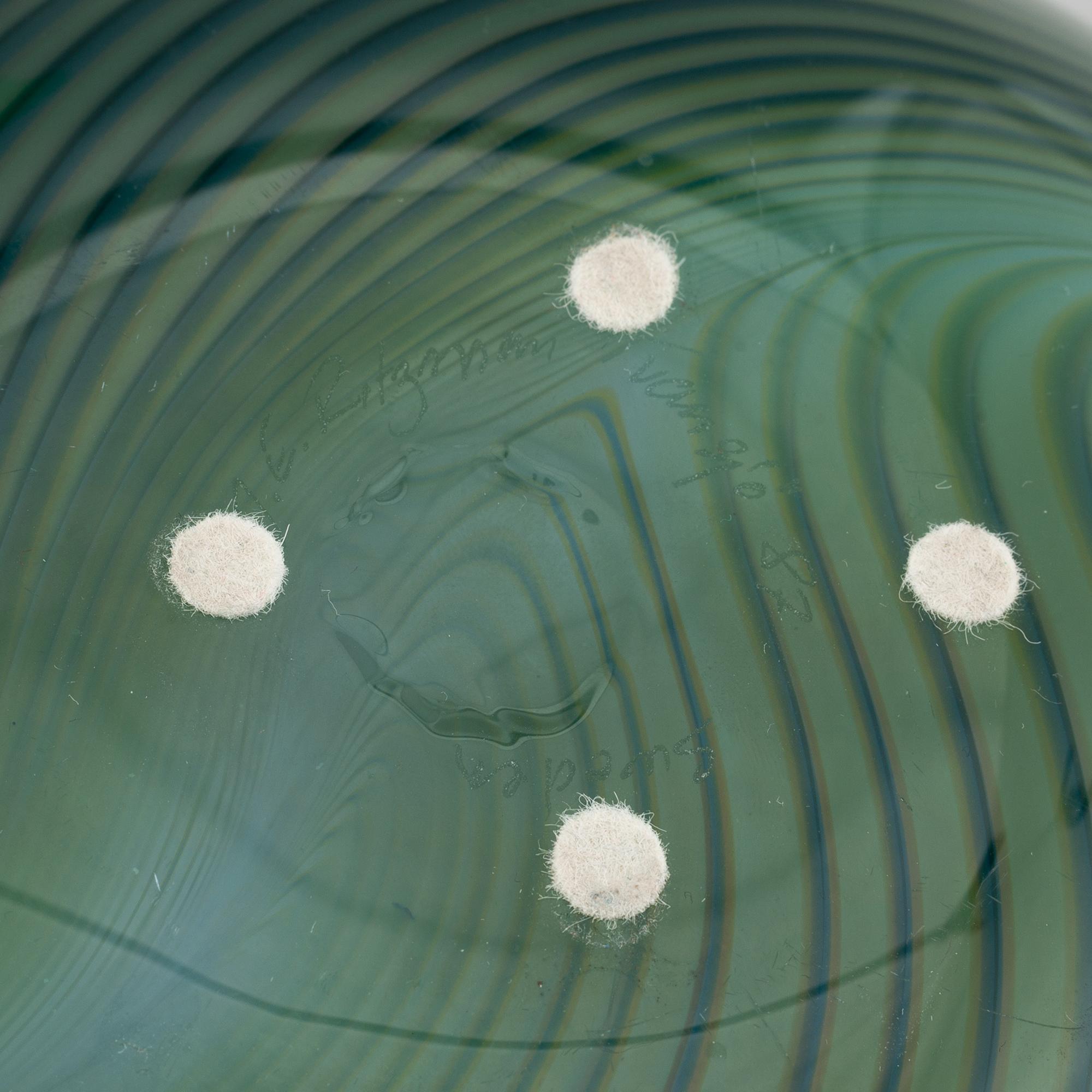 Three glass bowls, Transjö, including Sven-Åke Carlsson, Jan-Erik Ritzman.